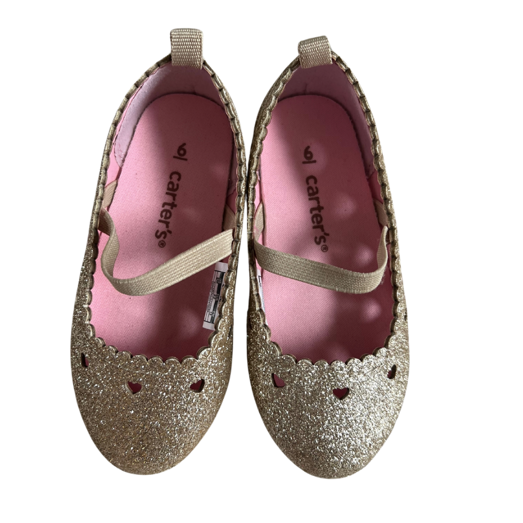 Carters Heart Gold Flats (Size 6)