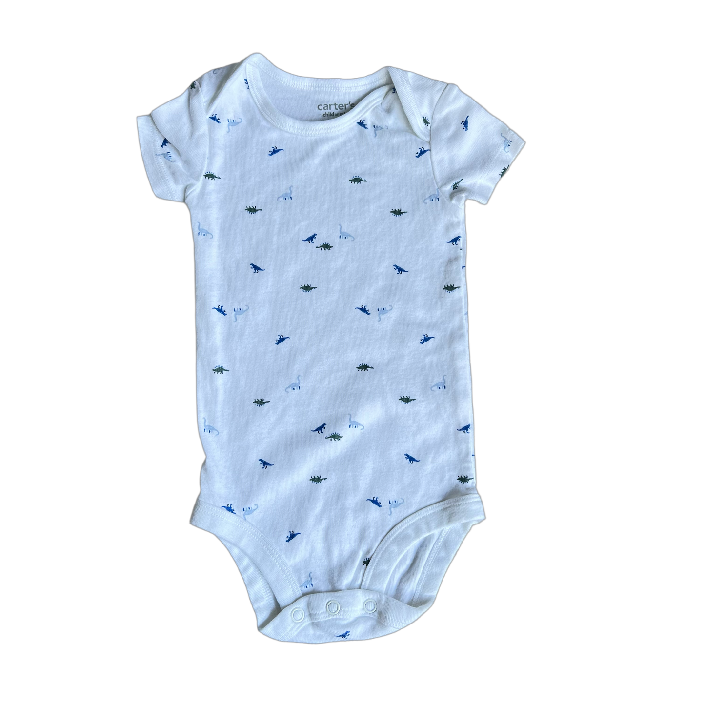 Carters Blue Dino Onesie (3-6 Mo.)