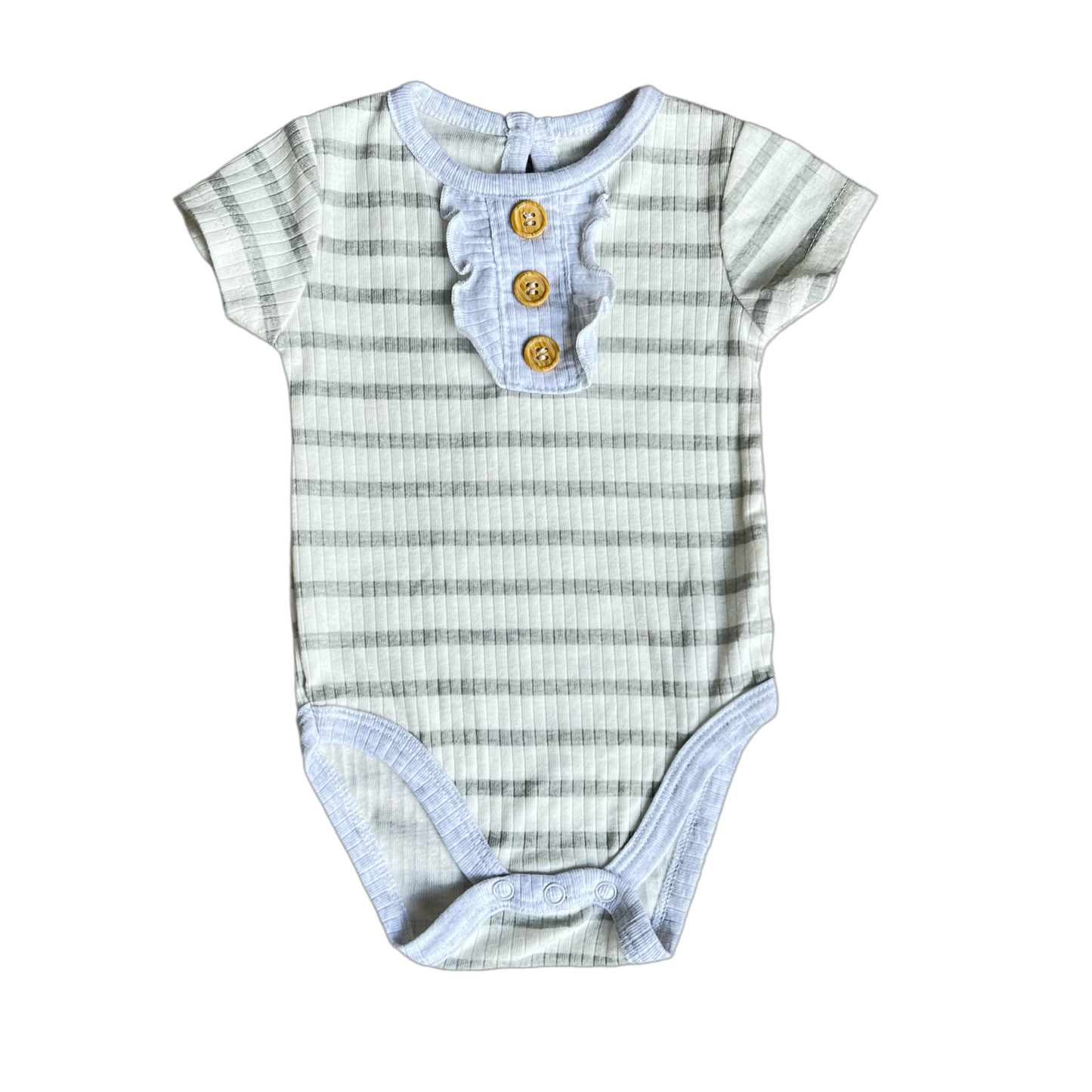 Grey Stripe Onesie (3-6 Mo.)