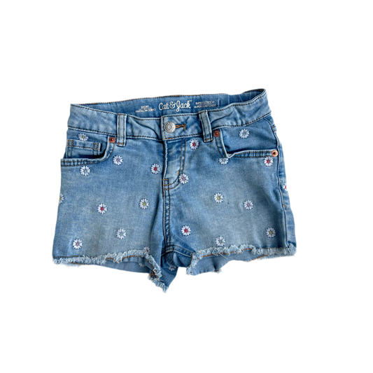 Cat & Jack Flower Embroidered Short (7/8)