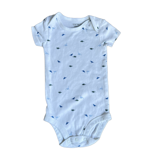 Carters Blue Dino Onesie (3-6 Mo.)