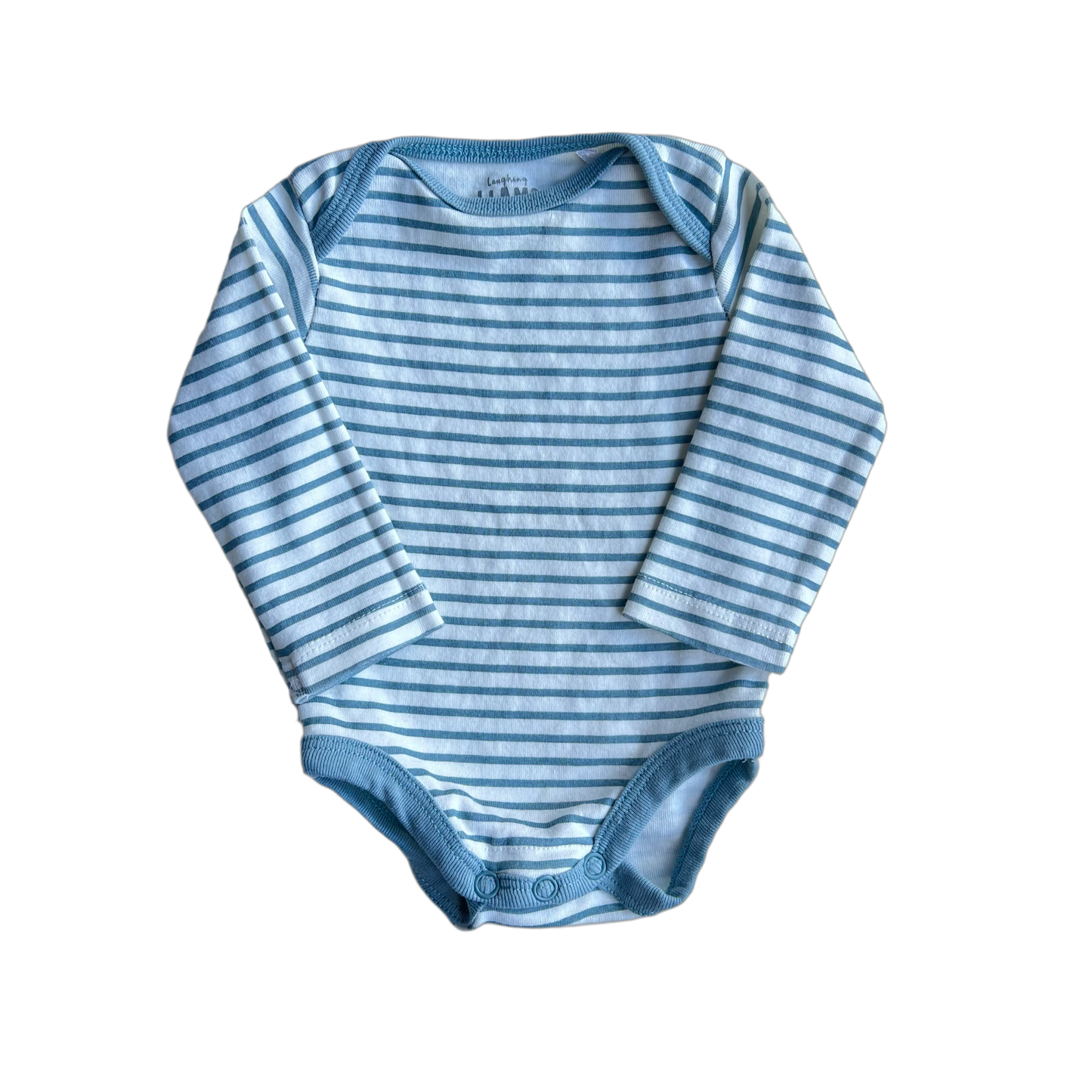Blue Stripe Long Sleeve Onesie (3 Month)